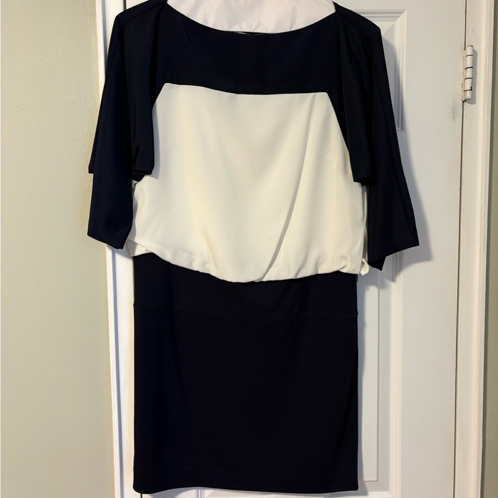 Loft Elegant Navy and White Dress